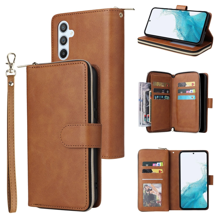 9 Card Slots Zipper Wallet Bag Leather Phone Case, For Samsung Galaxy A34, For Samsung Galaxy A54, For Xiaomi Redmi Note 12 5G Global / Poco X5, For Xiaomi Redmi Note 12 Pro 5G Speed / Note 12 Pro 5G Global / Poco X5 Pro                                ...