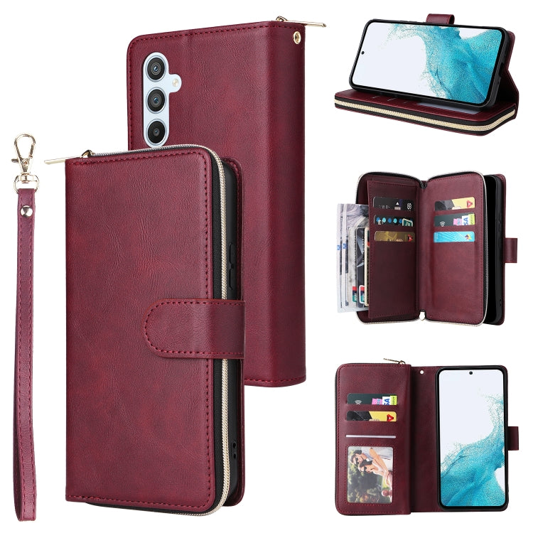 9 Card Slots Zipper Wallet Bag Leather Phone Case, For Samsung Galaxy A34, For Samsung Galaxy A54, For Xiaomi Redmi Note 12 5G Global / Poco X5, For Xiaomi Redmi Note 12 Pro 5G Speed / Note 12 Pro 5G Global / Poco X5 Pro                                ...