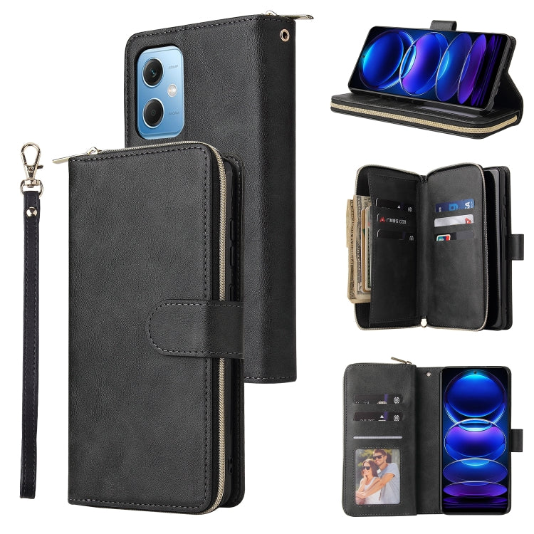 9 Card Slots Zipper Wallet Bag Leather Phone Case, For Samsung Galaxy A34, For Samsung Galaxy A54, For Xiaomi Redmi Note 12 5G Global / Poco X5, For Xiaomi Redmi Note 12 Pro 5G Speed / Note 12 Pro 5G Global / Poco X5 Pro                                ...