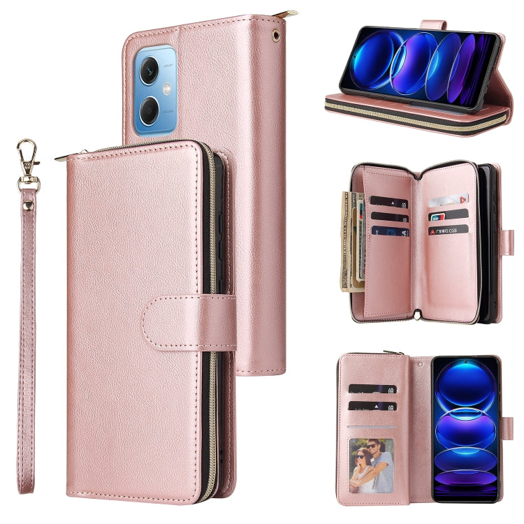 9 Card Slots Zipper Wallet Bag Leather Phone Case, For Samsung Galaxy A34, For Samsung Galaxy A54, For Xiaomi Redmi Note 12 5G Global / Poco X5, For Xiaomi Redmi Note 12 Pro 5G Speed / Note 12 Pro 5G Global / Poco X5 Pro                                ...