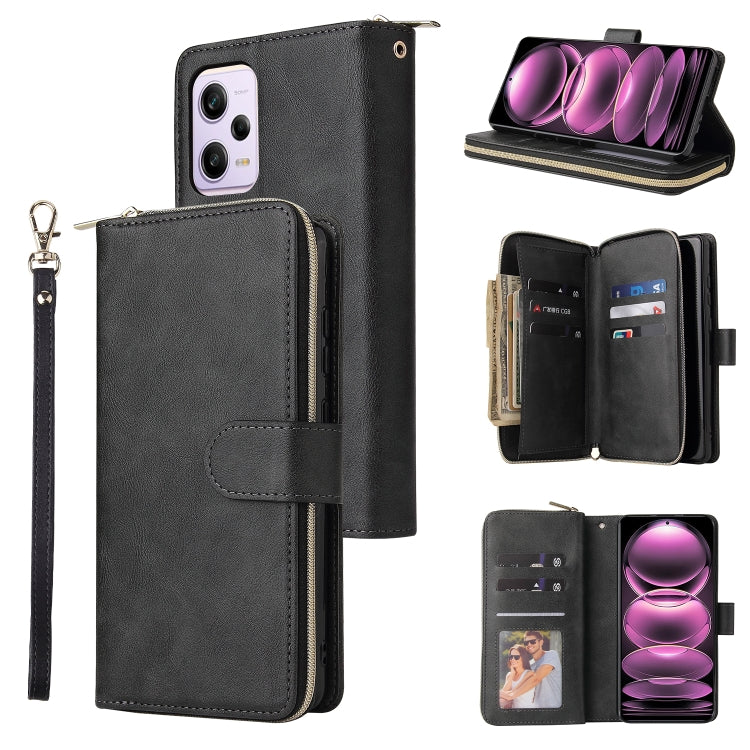 9 Card Slots Zipper Wallet Bag Leather Phone Case, For Samsung Galaxy A34, For Samsung Galaxy A54, For Xiaomi Redmi Note 12 5G Global / Poco X5, For Xiaomi Redmi Note 12 Pro 5G Speed / Note 12 Pro 5G Global / Poco X5 Pro                                ...
