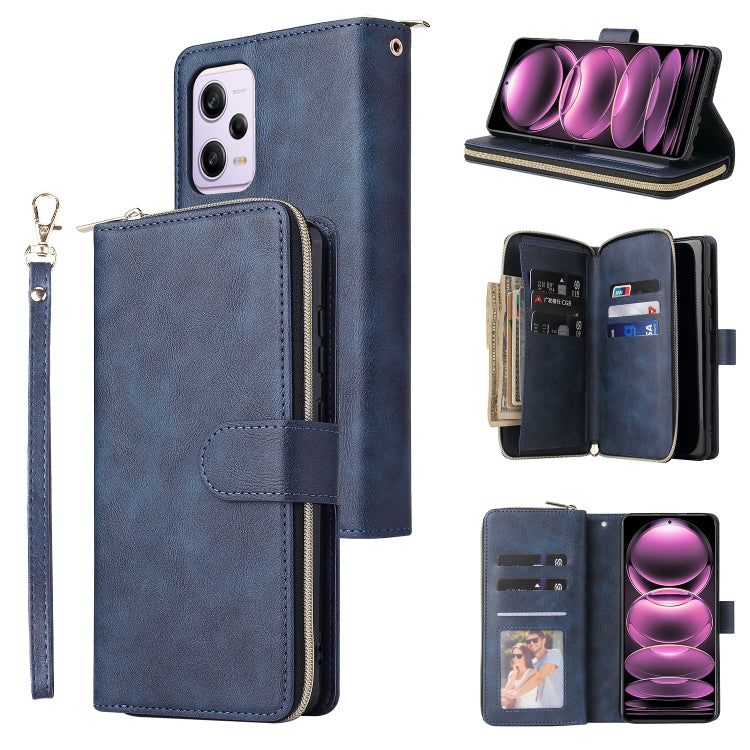 9 Card Slots Zipper Wallet Bag Leather Phone Case, For Samsung Galaxy A34, For Samsung Galaxy A54, For Xiaomi Redmi Note 12 5G Global / Poco X5, For Xiaomi Redmi Note 12 Pro 5G Speed / Note 12 Pro 5G Global / Poco X5 Pro                                ...