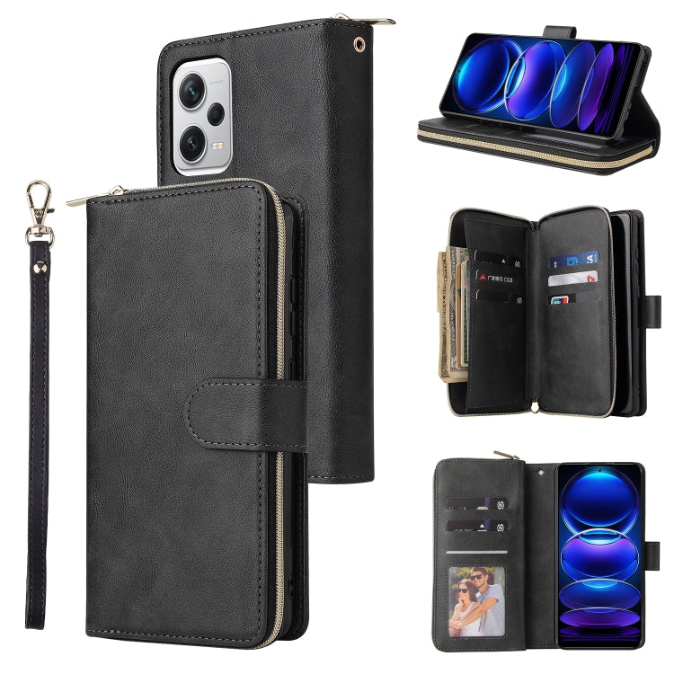 9 Card Slots Zipper Wallet Bag Leather Phone Case, For Samsung Galaxy A34, For Samsung Galaxy A54, For Xiaomi Redmi Note 12 5G Global / Poco X5, For Xiaomi Redmi Note 12 Pro 5G Speed / Note 12 Pro 5G Global / Poco X5 Pro                                ...