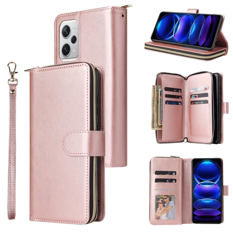 9 Card Slots Zipper Wallet Bag Leather Phone Case, For Samsung Galaxy A34, For Samsung Galaxy A54, For Xiaomi Redmi Note 12 5G Global / Poco X5, For Xiaomi Redmi Note 12 Pro 5G Speed / Note 12 Pro 5G Global / Poco X5 Pro                                ...