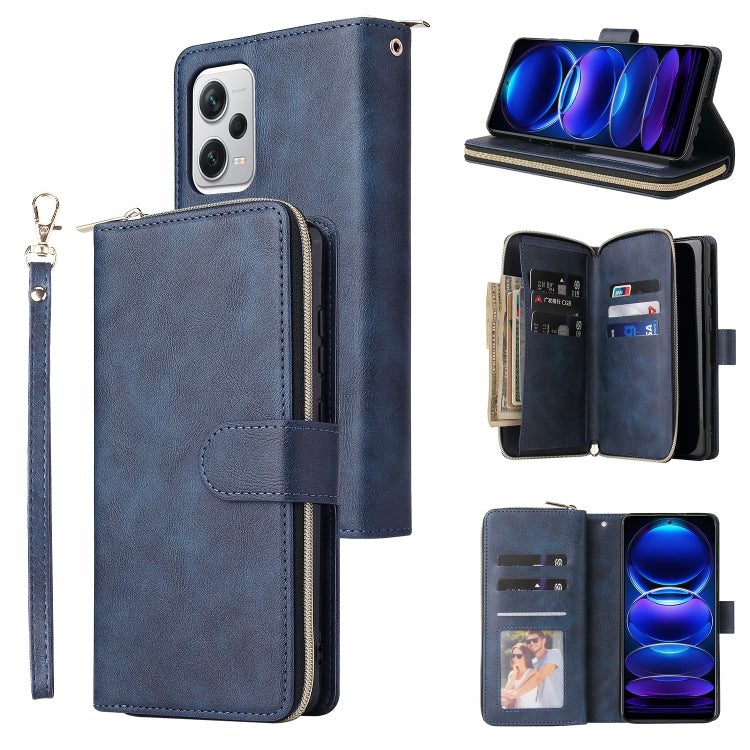 9 Card Slots Zipper Wallet Bag Leather Phone Case, For Samsung Galaxy A34, For Samsung Galaxy A54, For Xiaomi Redmi Note 12 5G Global / Poco X5, For Xiaomi Redmi Note 12 Pro 5G Speed / Note 12 Pro 5G Global / Poco X5 Pro                                ...