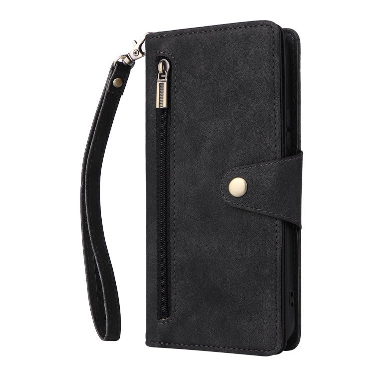 Rivet Buckle 9 Cards Three Fold Leather Phone Case, For Samsung Galaxy A34, For Samsung Galaxy A54, For Xiaomi Redmi Note 12 5G Global / Poco X5, For Xiaomi Redmi Note 12 Pro 5G Speed / Note 12 Pro 5G Global / Poco X5 Pro                               ...