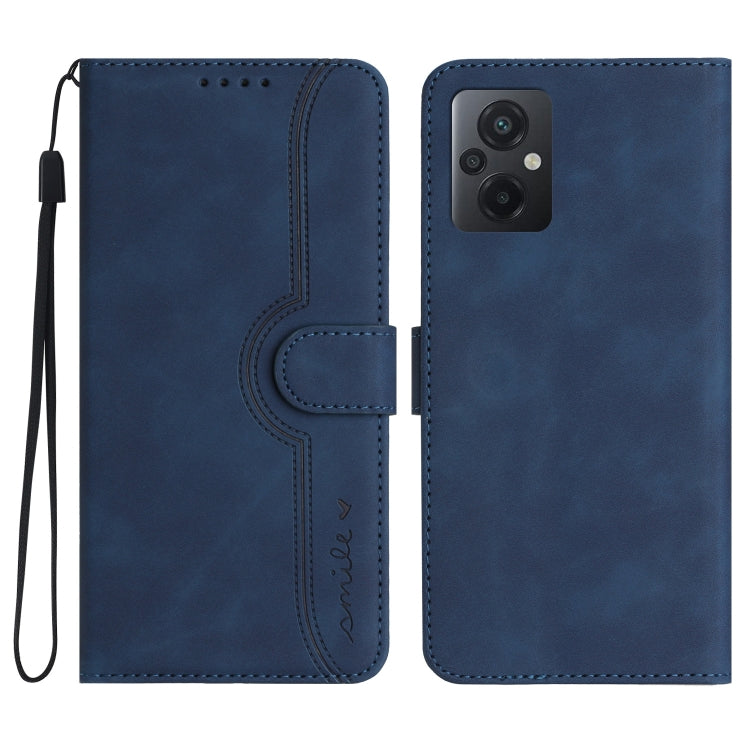 Heart Pattern Skin Feel Leather Phone Case, For Xiaomi Poco M5