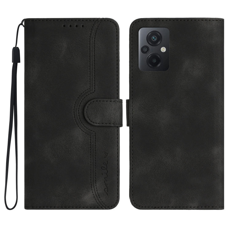 Heart Pattern Skin Feel Leather Phone Case, For Xiaomi Poco M5