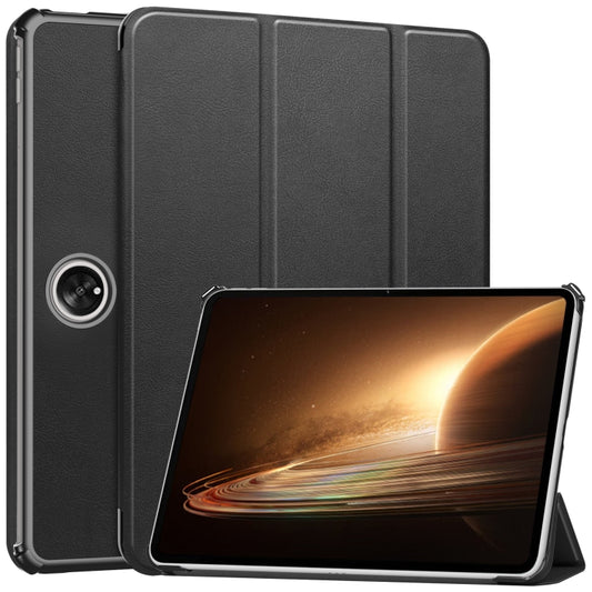 Custer Pure Color 3-Fold Holder Smart Leather Tablet Case, For OPPO Pad 2 11.6 inch