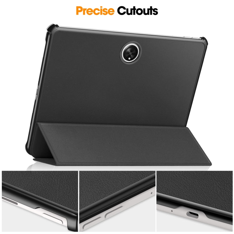 Custer Pure Color 3-Fold Holder Smart Leather Tablet Case, For OPPO Pad 2 11.6 inch