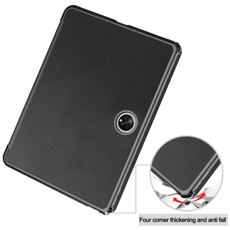 Custer Pure Color 3-Fold Holder Smart Leather Tablet Case, For OPPO Pad 2 11.6 inch