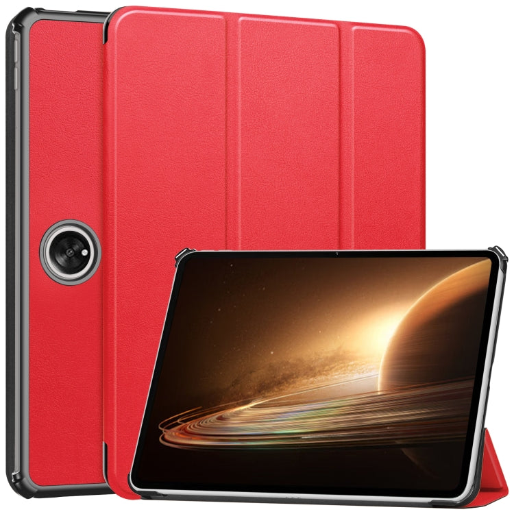 Custer Pure Color 3-Fold Holder Smart Leather Tablet Case, For OPPO Pad 2 11.6 inch