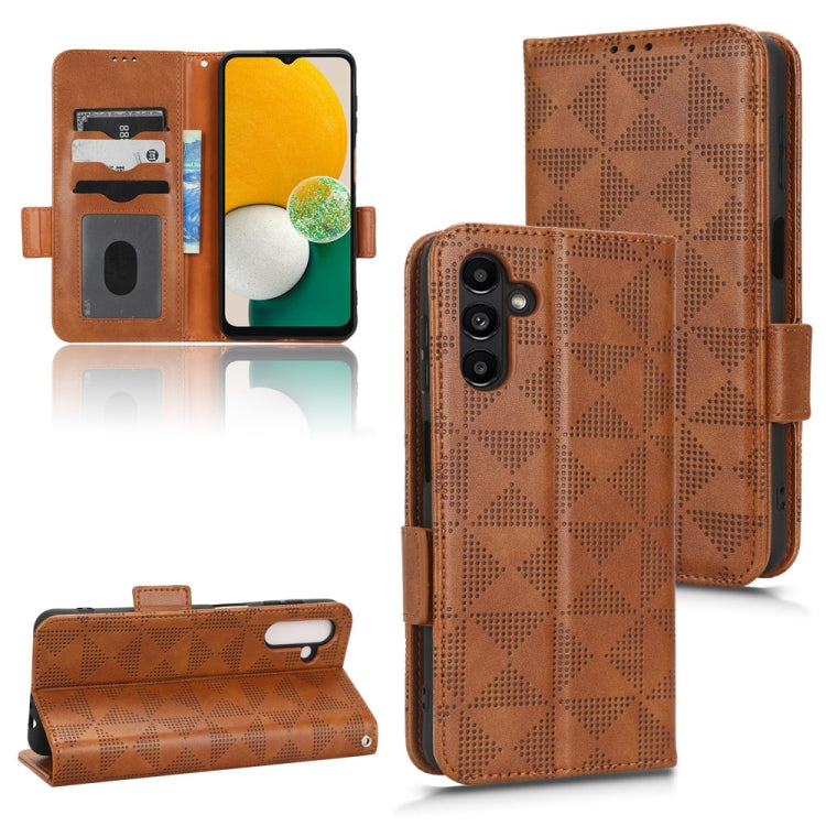 Symmetrical Triangle Leather Phone Case, For Samsung Galaxy A13 4G, For Samsung Galaxy A13 5G, For Samsung Galaxy A14 4G, For Samsung Galaxy A14 5G, For Samsung Galaxy A22 4G / M22 4G, For Samsung Galaxy A22 5G, For Samsung Galaxy A22 5G JP Version    ...