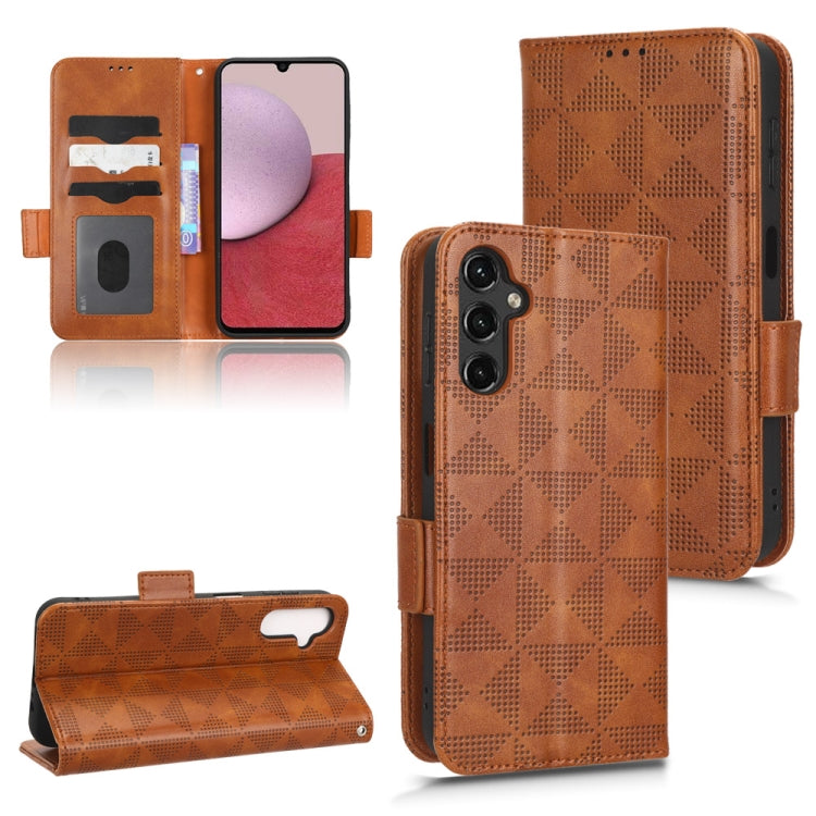 Symmetrical Triangle Leather Phone Case, For Samsung Galaxy A13 4G, For Samsung Galaxy A13 5G, For Samsung Galaxy A14 4G, For Samsung Galaxy A14 5G, For Samsung Galaxy A22 4G / M22 4G, For Samsung Galaxy A22 5G, For Samsung Galaxy A22 5G JP Version    ...