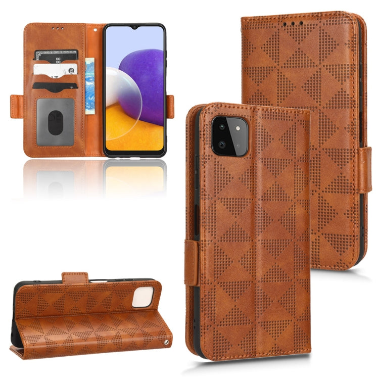 Symmetrical Triangle Leather Phone Case, For Samsung Galaxy A13 4G, For Samsung Galaxy A13 5G, For Samsung Galaxy A14 4G, For Samsung Galaxy A14 5G, For Samsung Galaxy A22 4G / M22 4G, For Samsung Galaxy A22 5G, For Samsung Galaxy A22 5G JP Version    ...