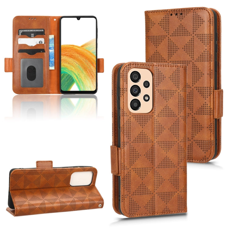 Symmetrical Triangle Leather Phone Case, For Samsung Galaxy A13 4G, For Samsung Galaxy A13 5G, For Samsung Galaxy A14 4G, For Samsung Galaxy A14 5G, For Samsung Galaxy A22 4G / M22 4G, For Samsung Galaxy A22 5G, For Samsung Galaxy A22 5G JP Version    ...