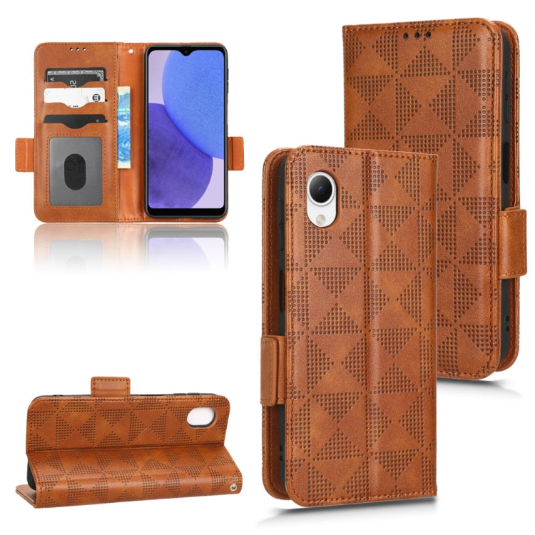 Symmetrical Triangle Leather Phone Case, For Samsung Galaxy A13 4G, For Samsung Galaxy A13 5G, For Samsung Galaxy A14 4G, For Samsung Galaxy A14 5G, For Samsung Galaxy A22 4G / M22 4G, For Samsung Galaxy A22 5G, For Samsung Galaxy A22 5G JP Version    ...