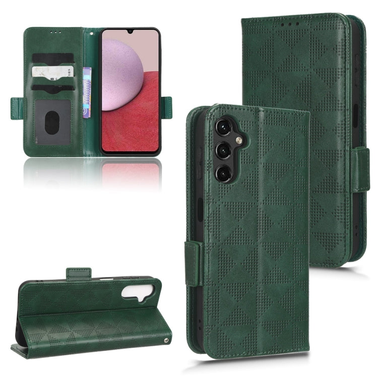 Symmetrical Triangle Leather Phone Case, For Samsung Galaxy A24 4G, For Samsung Galaxy A33 5G, For Samsung Galaxy A34 5G, For Samsung Galaxy A53 5G, For Samsung Galaxy A54 5G, For Samsung Galaxy M33 5G, For Samsung Galaxy M53 5G                        ...