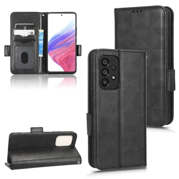 Symmetrical Triangle Leather Phone Case, For Samsung Galaxy A24 4G, For Samsung Galaxy A33 5G, For Samsung Galaxy A34 5G, For Samsung Galaxy A53 5G, For Samsung Galaxy A54 5G, For Samsung Galaxy M33 5G, For Samsung Galaxy M53 5G                        ...