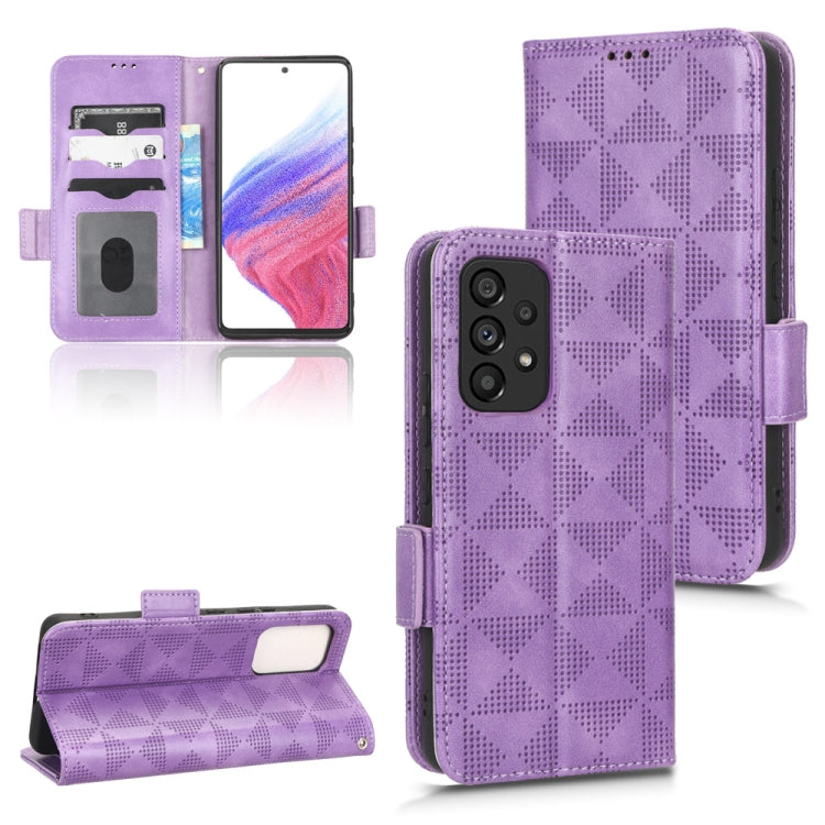 Symmetrical Triangle Leather Phone Case, For Samsung Galaxy A24 4G, For Samsung Galaxy A33 5G, For Samsung Galaxy A34 5G, For Samsung Galaxy A53 5G, For Samsung Galaxy A54 5G, For Samsung Galaxy M33 5G, For Samsung Galaxy M53 5G                        ...