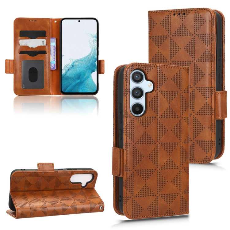 Symmetrical Triangle Leather Phone Case, For Samsung Galaxy A24 4G, For Samsung Galaxy A33 5G, For Samsung Galaxy A34 5G, For Samsung Galaxy A53 5G, For Samsung Galaxy A54 5G, For Samsung Galaxy M33 5G, For Samsung Galaxy M53 5G                        ...