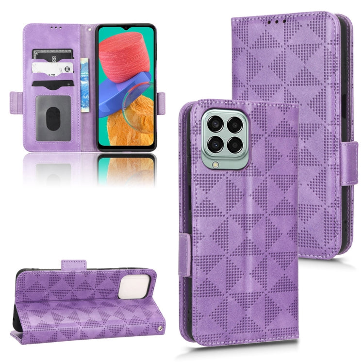 Symmetrical Triangle Leather Phone Case, For Samsung Galaxy A24 4G, For Samsung Galaxy A33 5G, For Samsung Galaxy A34 5G, For Samsung Galaxy A53 5G, For Samsung Galaxy A54 5G, For Samsung Galaxy M33 5G, For Samsung Galaxy M53 5G                        ...