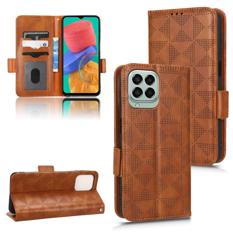 Symmetrical Triangle Leather Phone Case, For Samsung Galaxy A24 4G, For Samsung Galaxy A33 5G, For Samsung Galaxy A34 5G, For Samsung Galaxy A53 5G, For Samsung Galaxy A54 5G, For Samsung Galaxy M33 5G, For Samsung Galaxy M53 5G                        ...