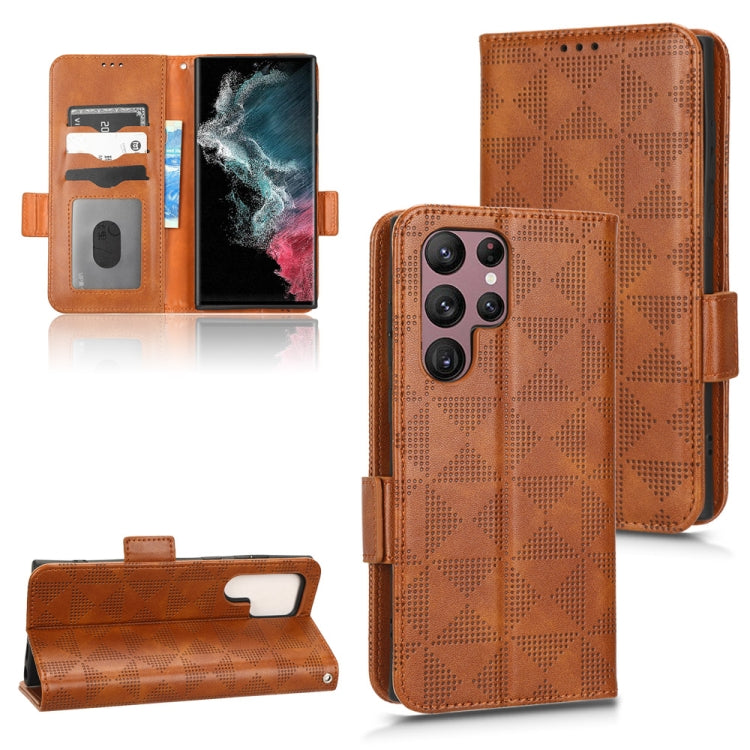 Symmetrical Triangle Leather Phone Case, For Samsung Galaxy S21 5G, For Samsung Galaxy S22 Ultra 5G, For Samsung Galaxy S22 5G, For Samsung Galaxy S22+ 5G, For Samsung Galaxy S23+ 5G, For Samsung Galaxy S23 Ultra 5G, For Samsung Galaxy S23 5G          ...