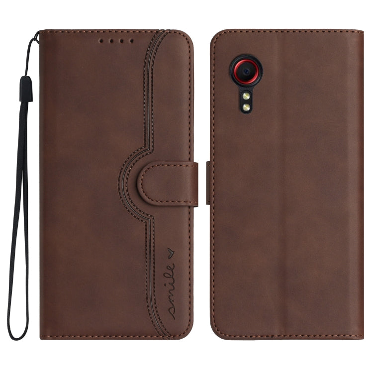 Heart Pattern Skin Feel Leather Phone Case, For Samsung Galaxy Xcover 5, For Samsung Galaxy Xcover6 Pro