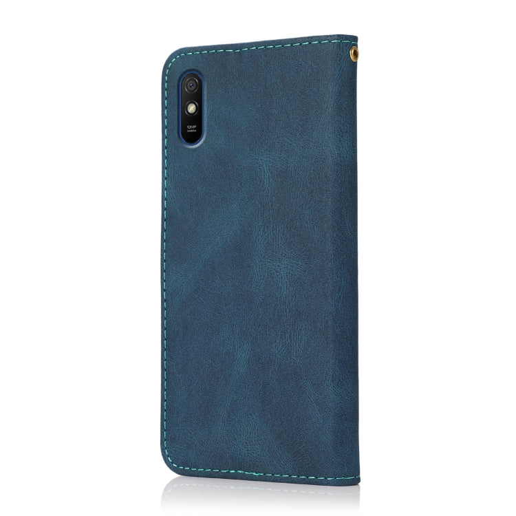 Dual-color Stitching Leather Phone Case, For Xiaomi Redmi 9A, For Xiaomi Redmi 9C, For Xiaomi Redmi 9T