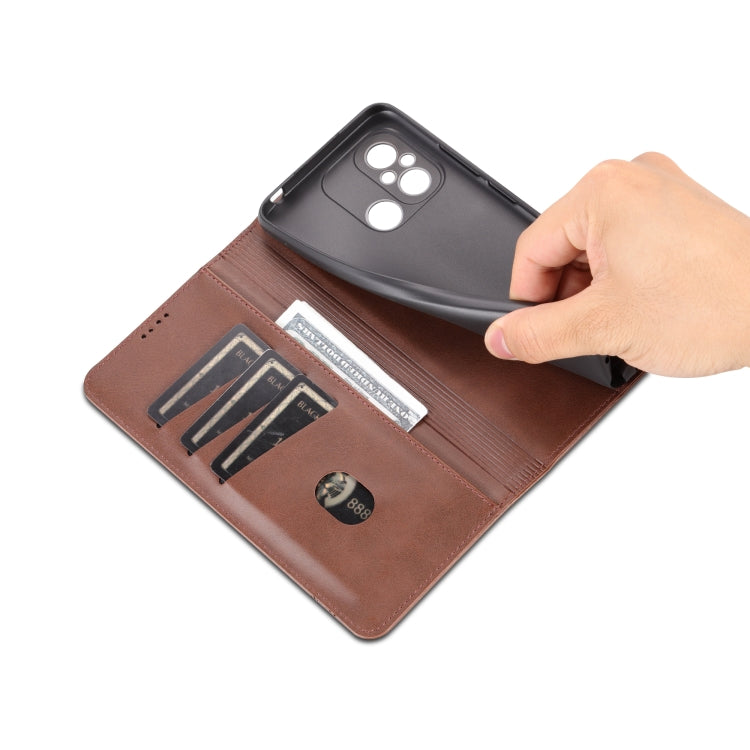 AZNS Magnetic Calf Texture Flip Leather Phone Case, For Xiaomi Redmi 12C / Redmi 11A / Poco C55