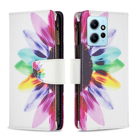 Colored Drawing Pattern Zipper Leather Phone Case, For Xiaomi Redmi Note 12 4G Global, For Nokia G22, For Samsung Galaxy A24 4G, For Samsung Galaxy M14 5G