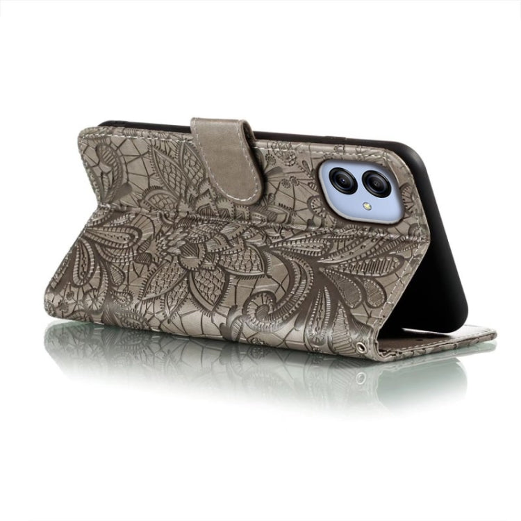Lace Flower Embossing Flip Leather Phone Case, For Samsung Galaxy A04e, For Samsung Galaxy A14 4G, For Samsung Galaxy A24 5G, For Samsung Galaxy A34 5G, For Samsung Galaxy A54 5G, For Samsung Galaxy S23 5G, For Samsung Galaxy S23+ 5G                   ...