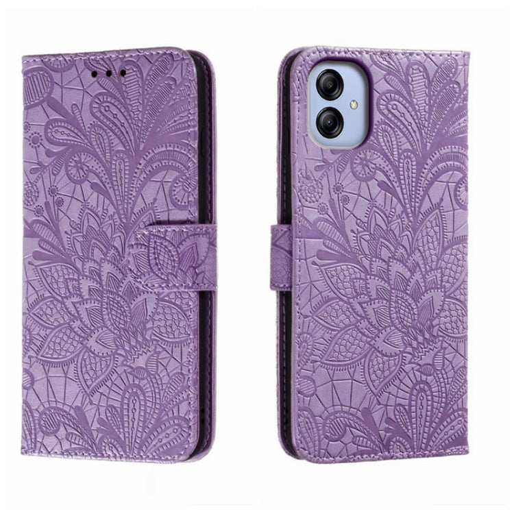 Lace Flower Embossing Flip Leather Phone Case, For Samsung Galaxy A04e, For Samsung Galaxy A14 4G, For Samsung Galaxy A24 5G, For Samsung Galaxy A34 5G, For Samsung Galaxy A54 5G, For Samsung Galaxy S23 5G, For Samsung Galaxy S23+ 5G                   ...