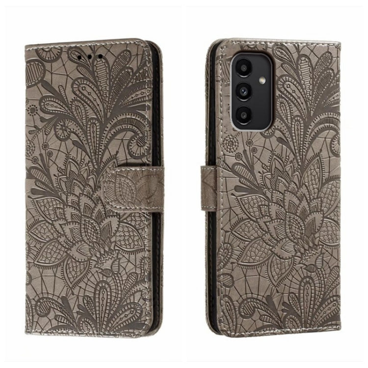Lace Flower Embossing Flip Leather Phone Case, For Samsung Galaxy A04e, For Samsung Galaxy A14 4G, For Samsung Galaxy A24 5G, For Samsung Galaxy A34 5G, For Samsung Galaxy A54 5G, For Samsung Galaxy S23 5G, For Samsung Galaxy S23+ 5G                   ...