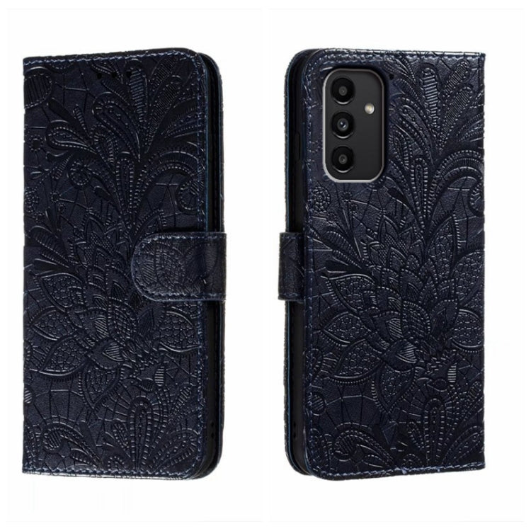 Lace Flower Embossing Flip Leather Phone Case, For Samsung Galaxy A04e, For Samsung Galaxy A14 4G, For Samsung Galaxy A24 5G, For Samsung Galaxy A34 5G, For Samsung Galaxy A54 5G, For Samsung Galaxy S23 5G, For Samsung Galaxy S23+ 5G                   ...
