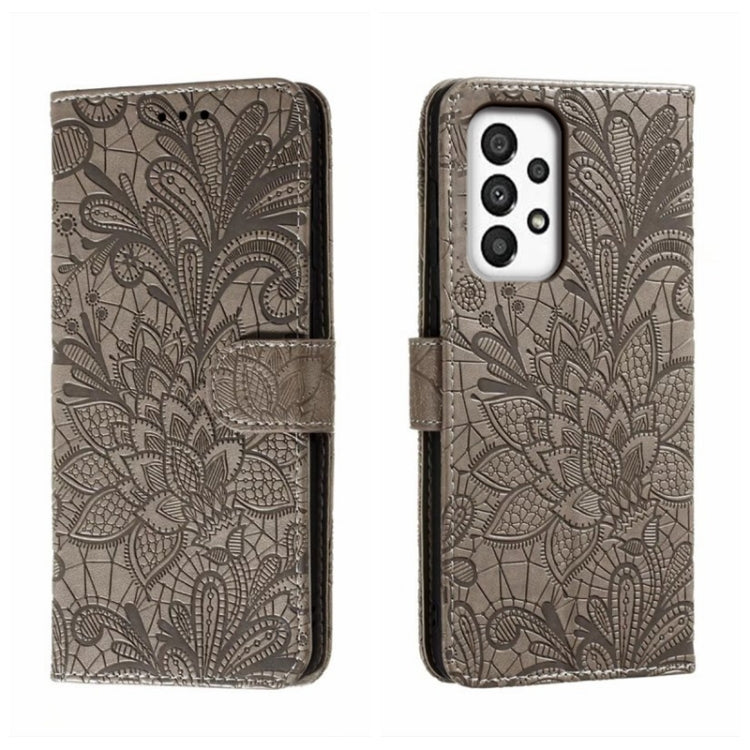 Lace Flower Embossing Flip Leather Phone Case, For Samsung Galaxy A04e, For Samsung Galaxy A14 4G, For Samsung Galaxy A24 5G, For Samsung Galaxy A34 5G, For Samsung Galaxy A54 5G, For Samsung Galaxy S23 5G, For Samsung Galaxy S23+ 5G                   ...