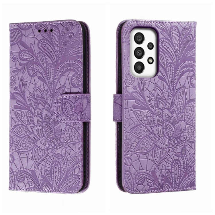 Lace Flower Embossing Flip Leather Phone Case, For Samsung Galaxy A04e, For Samsung Galaxy A14 4G, For Samsung Galaxy A24 5G, For Samsung Galaxy A34 5G, For Samsung Galaxy A54 5G, For Samsung Galaxy S23 5G, For Samsung Galaxy S23+ 5G                   ...
