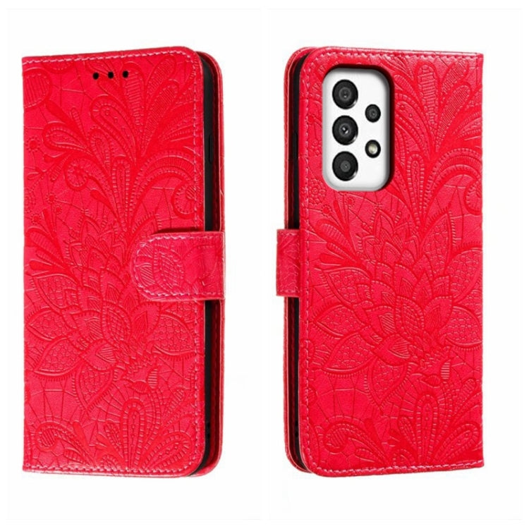 Lace Flower Embossing Flip Leather Phone Case, For Samsung Galaxy A04e, For Samsung Galaxy A14 4G, For Samsung Galaxy A24 5G, For Samsung Galaxy A34 5G, For Samsung Galaxy A54 5G, For Samsung Galaxy S23 5G, For Samsung Galaxy S23+ 5G                   ...