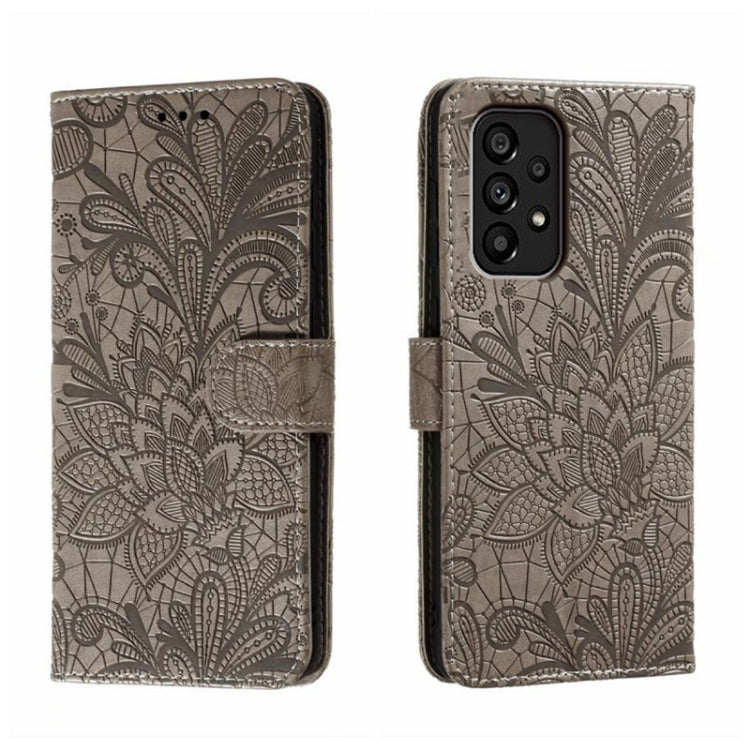 Lace Flower Embossing Flip Leather Phone Case, For Samsung Galaxy A04e, For Samsung Galaxy A14 4G, For Samsung Galaxy A24 5G, For Samsung Galaxy A34 5G, For Samsung Galaxy A54 5G, For Samsung Galaxy S23 5G, For Samsung Galaxy S23+ 5G                   ...