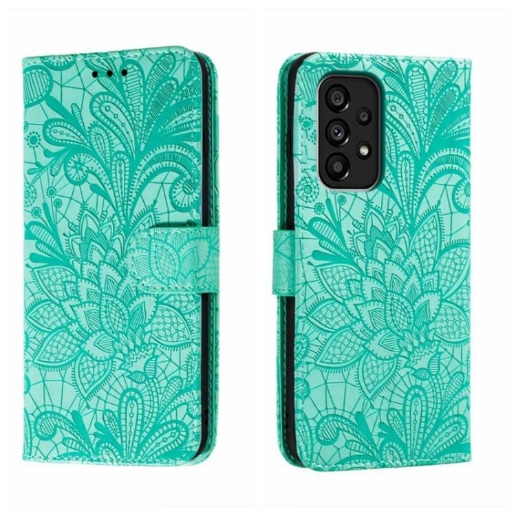 Lace Flower Embossing Flip Leather Phone Case, For Samsung Galaxy A04e, For Samsung Galaxy A14 4G, For Samsung Galaxy A24 5G, For Samsung Galaxy A34 5G, For Samsung Galaxy A54 5G, For Samsung Galaxy S23 5G, For Samsung Galaxy S23+ 5G                   ...