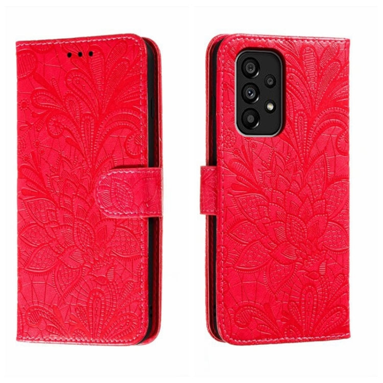 Lace Flower Embossing Flip Leather Phone Case, For Samsung Galaxy A04e, For Samsung Galaxy A14 4G, For Samsung Galaxy A24 5G, For Samsung Galaxy A34 5G, For Samsung Galaxy A54 5G, For Samsung Galaxy S23 5G, For Samsung Galaxy S23+ 5G                   ...