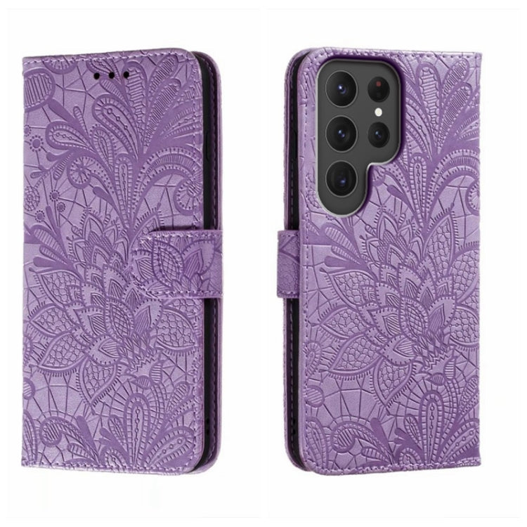Lace Flower Embossing Flip Leather Phone Case, For Samsung Galaxy A04e, For Samsung Galaxy A14 4G, For Samsung Galaxy A24 5G, For Samsung Galaxy A34 5G, For Samsung Galaxy A54 5G, For Samsung Galaxy S23 5G, For Samsung Galaxy S23+ 5G                   ...