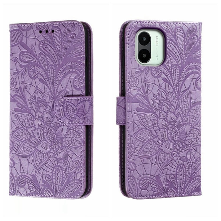 Lace Flower Embossing Flip Leather Phone Case, For Xiaomi Redmi 10C, For Xiaomi Redmi 12C, For Xiaomi Redmi A1, For Xiaomi Redmi K50 Ultra, For Xiaomi Redmi K60, For Xiaomi Redmi Note 12 5G Global, For Xiaomi Redmi Note 12 Pro, For Xiaomi 12 Lite