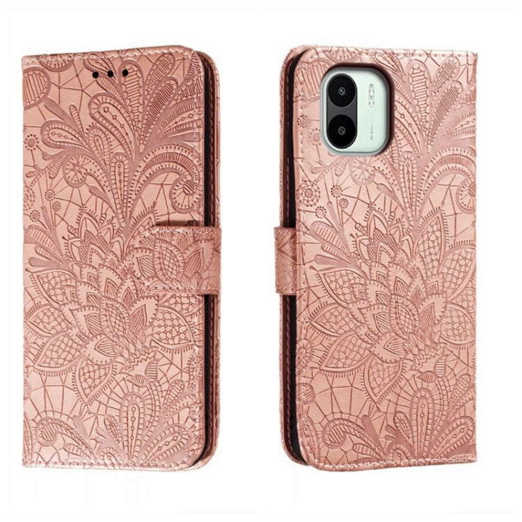 Lace Flower Embossing Flip Leather Phone Case, For Xiaomi Redmi 10C, For Xiaomi Redmi 12C, For Xiaomi Redmi A1, For Xiaomi Redmi K50 Ultra, For Xiaomi Redmi K60, For Xiaomi Redmi Note 12 5G Global, For Xiaomi Redmi Note 12 Pro, For Xiaomi 12 Lite
