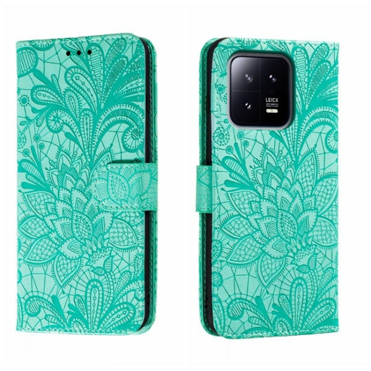 Lace Flower Embossing Flip Leather Phone Case, For Xiaomi 13, For Xiaomi Poco C40, For Xiaomi Poco M4 Pro