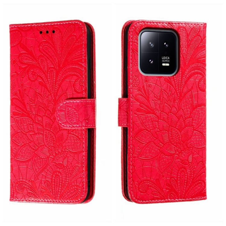 Lace Flower Embossing Flip Leather Phone Case, For Xiaomi 13, For Xiaomi Poco C40, For Xiaomi Poco M4 Pro