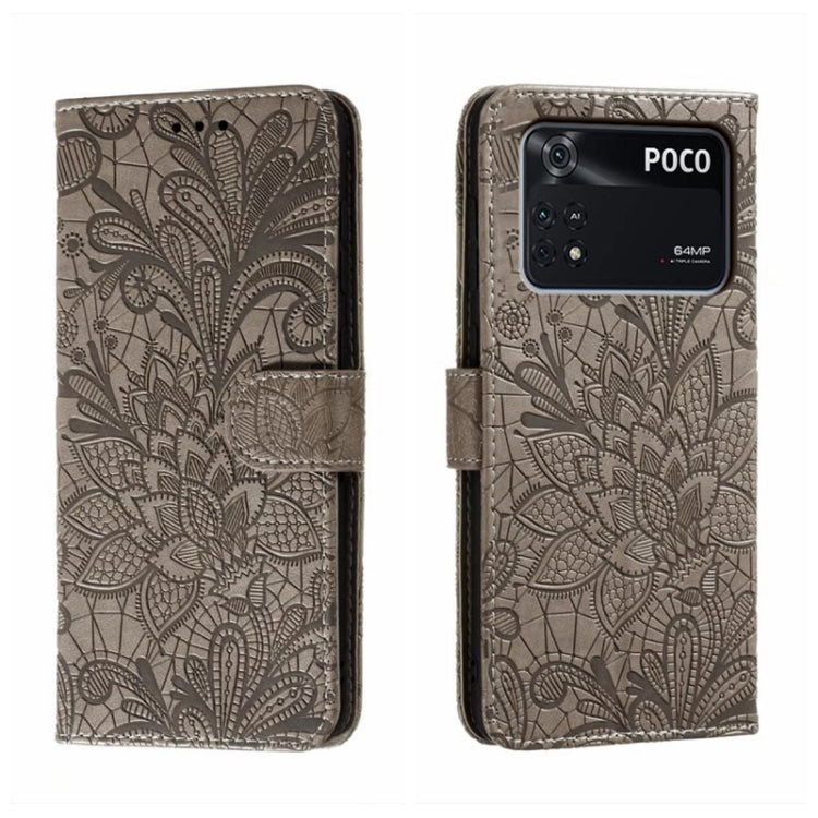 Lace Flower Embossing Flip Leather Phone Case, For Xiaomi 13, For Xiaomi Poco C40, For Xiaomi Poco M4 Pro