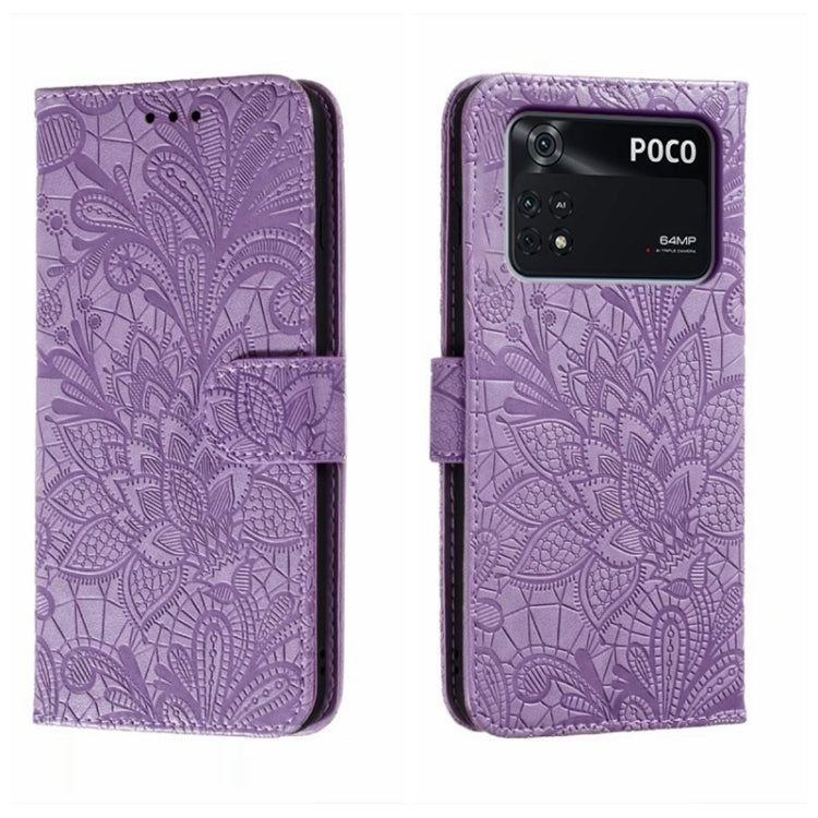 Lace Flower Embossing Flip Leather Phone Case, For Xiaomi 13, For Xiaomi Poco C40, For Xiaomi Poco M4 Pro
