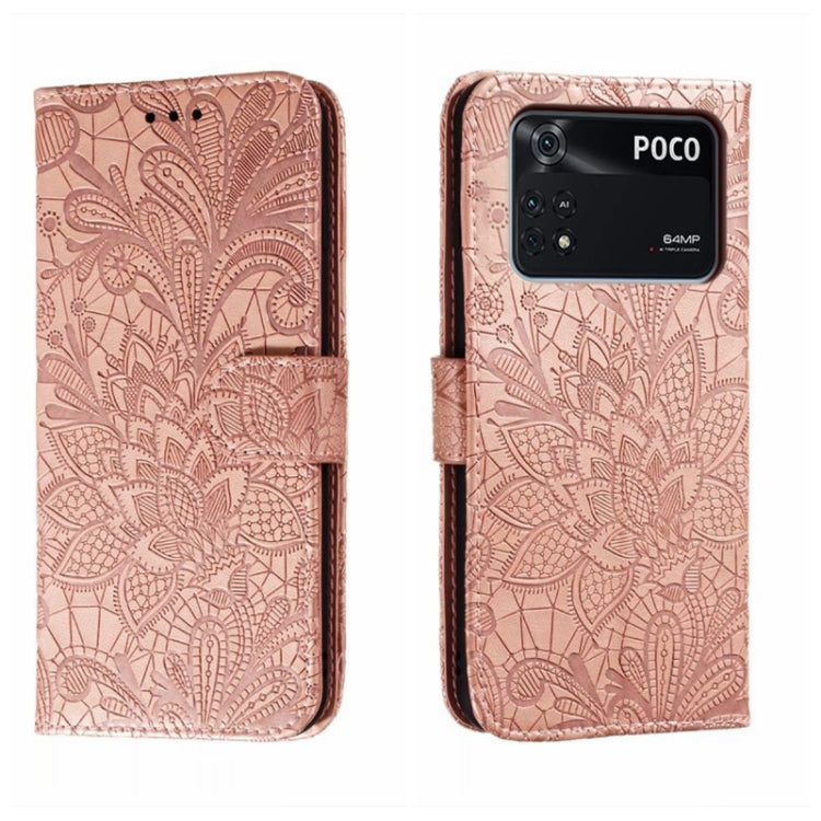 Lace Flower Embossing Flip Leather Phone Case, For Xiaomi 13, For Xiaomi Poco C40, For Xiaomi Poco M4 Pro